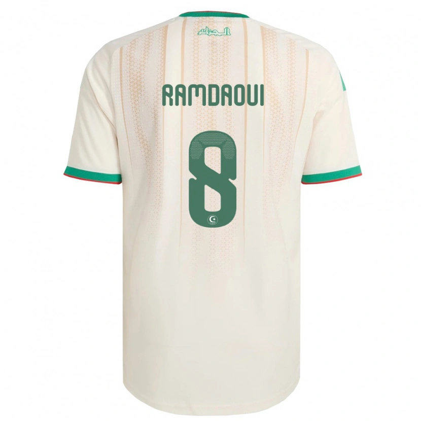 Danxen Mujer Camiseta Argelia Mohamed El Amine Ramdaoui #8 Marfil Verde Rojo 1ª Equipación 26-28 La Camisa México