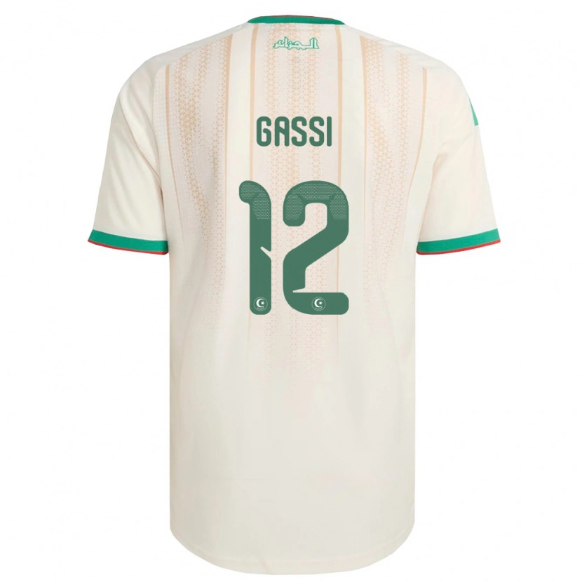 Danxen Mujer Camiseta Argelia Yakoub Gassi #12 Marfil Verde Rojo 1ª Equipación 26-28 La Camisa México