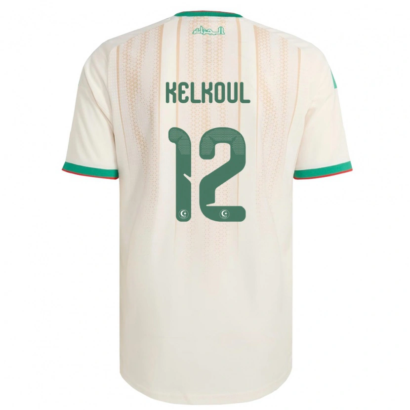 Danxen Mujer Camiseta Argelia Yasser Kelkoul #12 Marfil Verde Rojo 1ª Equipación 26-28 La Camisa México