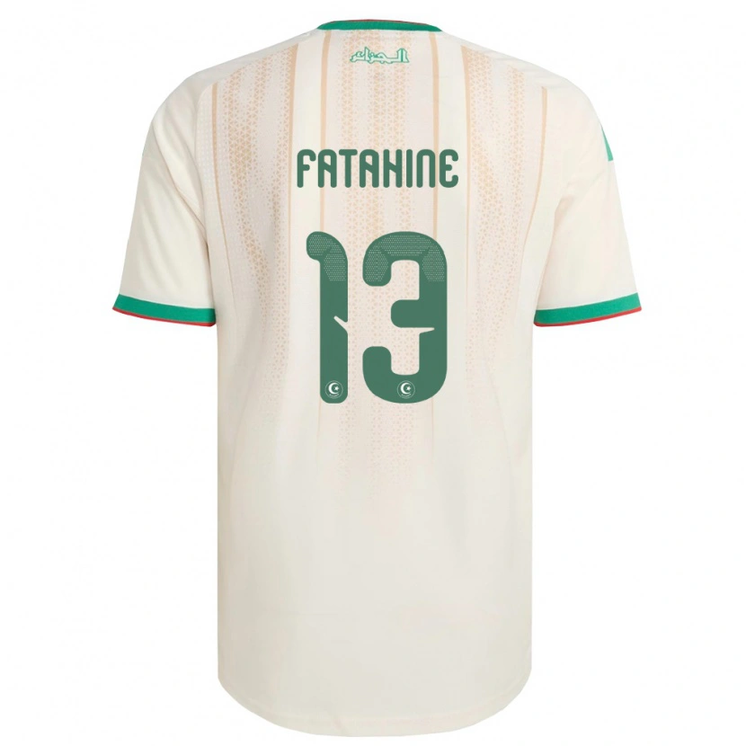 Danxen Mujer Camiseta Argelia Anis Fatahine #13 Marfil Verde Rojo 1ª Equipación 26-28 La Camisa México