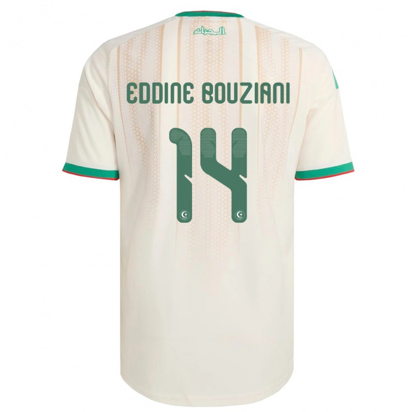 Danxen Mujer Camiseta Argelia Salah Eddine Bouziani #14 Marfil Verde Rojo 1ª Equipación 26-28 La Camisa México