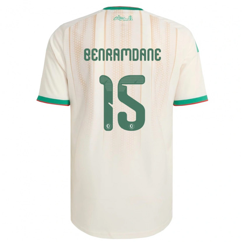 Danxen Mujer Camiseta Argelia Noam Benramdane #15 Marfil Verde Rojo 1ª Equipación 26-28 La Camisa México