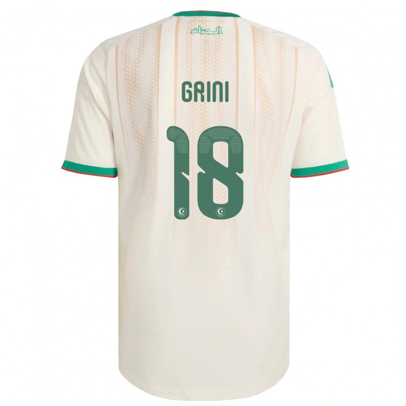 Danxen Mujer Camiseta Argelia Ilyes Grini #18 Marfil Verde Rojo 1ª Equipación 26-28 La Camisa México