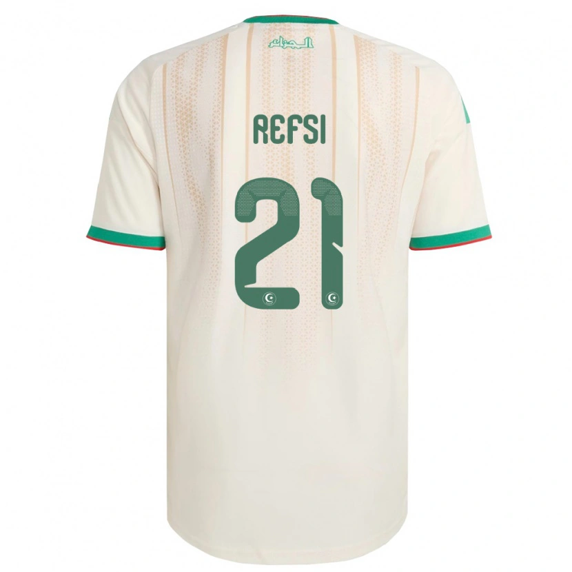 Danxen Mujer Camiseta Argelia Ilian Refsi #21 Marfil Verde Rojo 1ª Equipación 26-28 La Camisa México