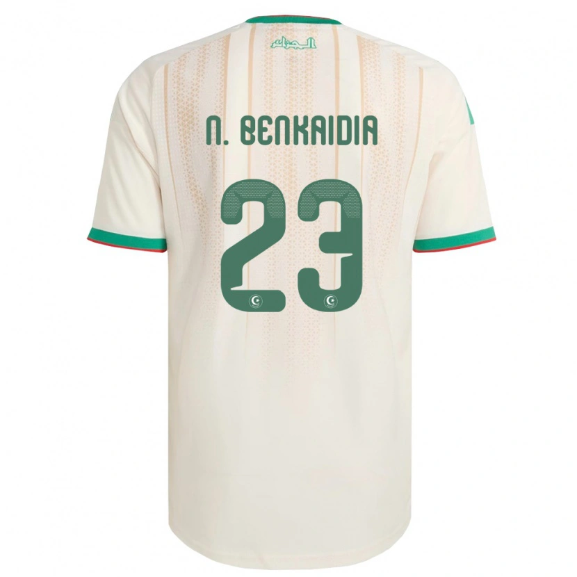 Danxen Mujer Camiseta Argelia Nazim Mohamed Salah Benkaidia #23 Marfil Verde Rojo 1ª Equipación 26-28 La Camisa México
