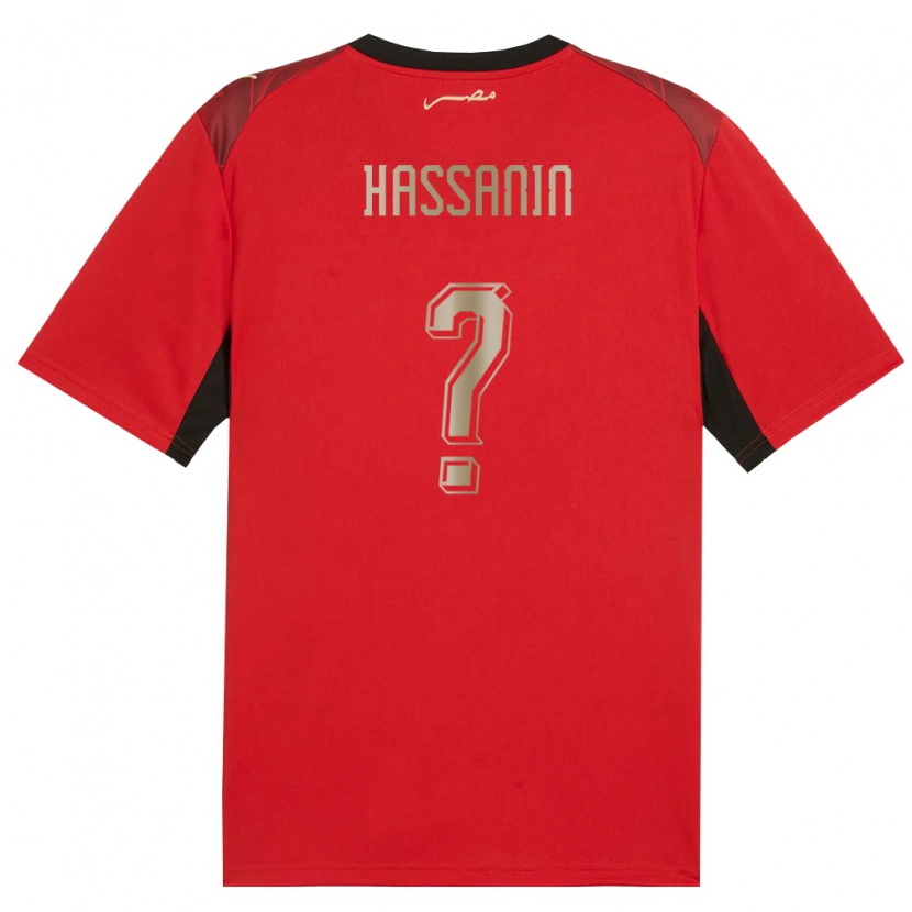 Danxen Mujer Camiseta Egipto Karim Hassanin #0 Rojo Negro Oro 1ª Equipación 26-28 La Camisa México