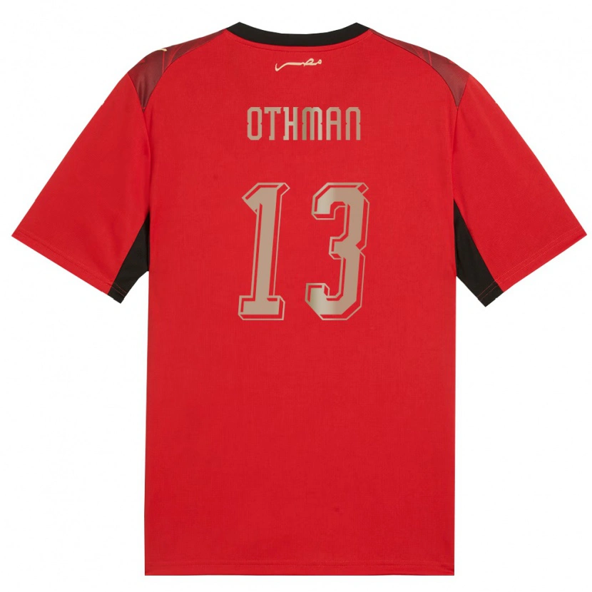 Danxen Mujer Camiseta Egipto Youssef Othman #13 Rojo Negro Oro 1ª Equipación 26-28 La Camisa México