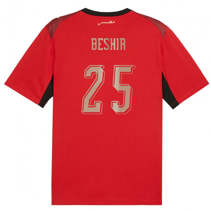 Danxen Mujer Camiseta Egipto Ahmed Beshir #25 Rojo Negro Oro 1ª Equipación 26-28 La Camisa México