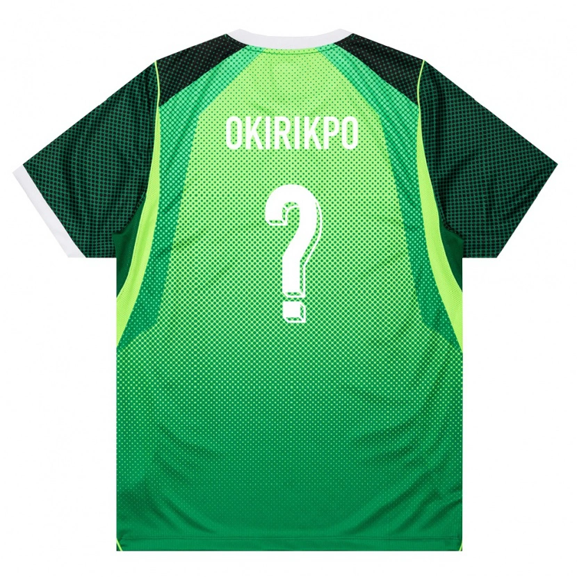 Danxen Mujer Camiseta Nigeria Hezekiah Okirikpo #0 Verde Blanco 1ª Equipación 26-28 La Camisa México