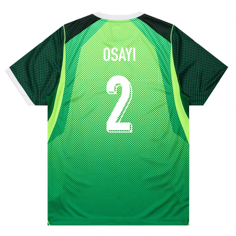 Danxen Mujer Camiseta Nigeria Bright Osayi-Samuel #2 Verde Blanco 1ª Equipación 26-28 La Camisa México