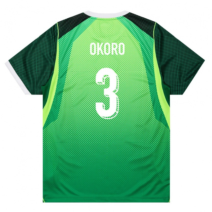 Danxen Mujer Camiseta Nigeria Odinaka Okoro #3 Verde Blanco 1ª Equipación 26-28 La Camisa México