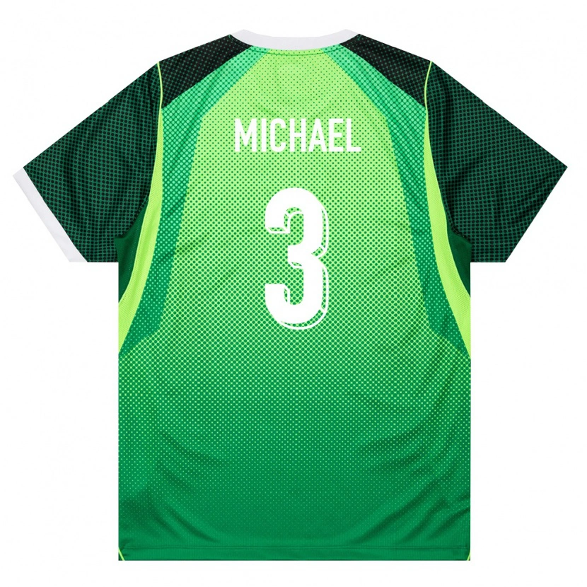 Danxen Mujer Camiseta Nigeria Emmanuel Michael #3 Verde Blanco 1ª Equipación 26-28 La Camisa México