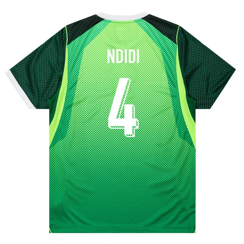 Danxen Mujer Camiseta Nigeria Wilfred Ndidi #4 Verde Blanco 1ª Equipación 26-28 La Camisa México