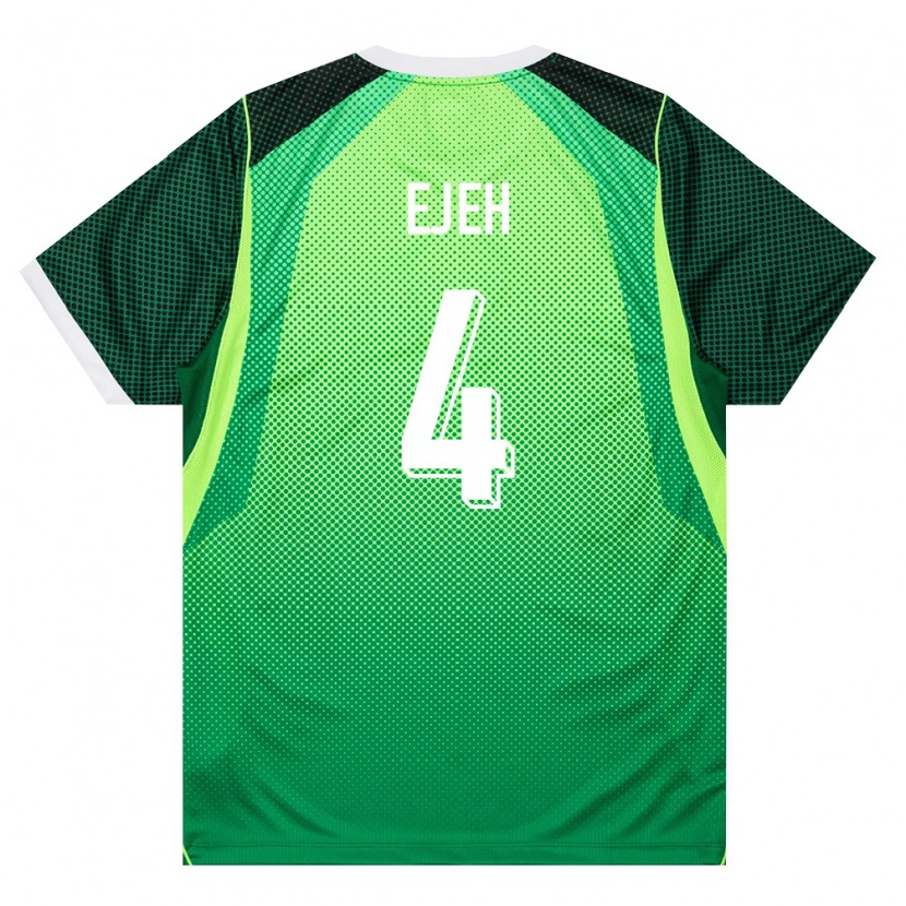 Danxen Mujer Camiseta Nigeria Isaiah Ejeh #4 Verde Blanco 1ª Equipación 26-28 La Camisa México