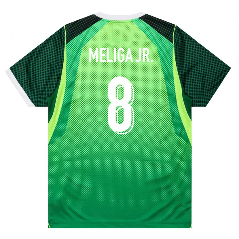 Danxen Mujer Camiseta Nigeria Promise Meliga Jr. #8 Verde Blanco 1ª Equipación 26-28 La Camisa México