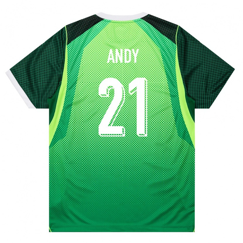 Danxen Mujer Camiseta Nigeria Ezekiel Andy #21 Verde Blanco 1ª Equipación 26-28 La Camisa México