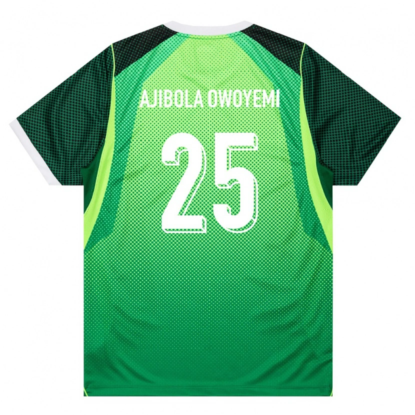 Danxen Mujer Camiseta Nigeria Usman Ajibola Owoyemi #25 Verde Blanco 1ª Equipación 26-28 La Camisa México