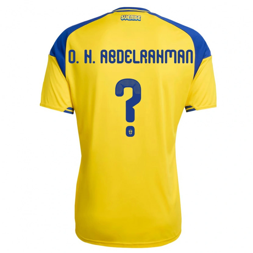 Danxen Mujer Camiseta Suecia Osman Haroun Abdelrahman #0 Amarillo Azul Blanco 1ª Equipación 26-28 La Camisa México