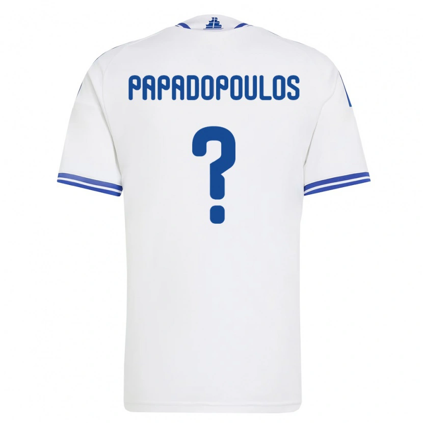 Danxen Mujer Camiseta Grecia Christos Papadopoulos #0 Blanco Azul 1ª Equipación 26-28 La Camisa México