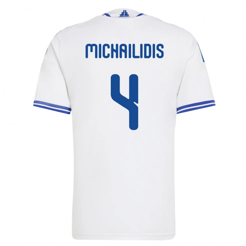 Danxen Mujer Camiseta Grecia Giannis Michailidis #4 Blanco Azul 1ª Equipación 26-28 La Camisa México