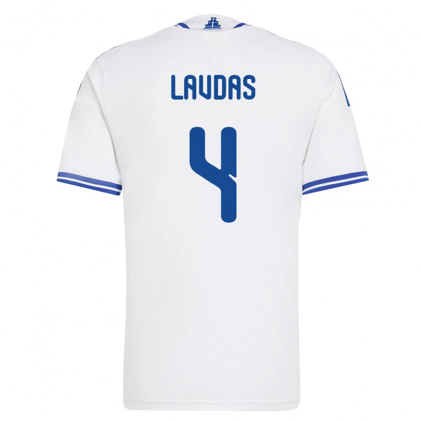 Danxen Mujer Camiseta Grecia Vasilios Lavdas #4 Blanco Azul 1ª Equipación 26-28 La Camisa México