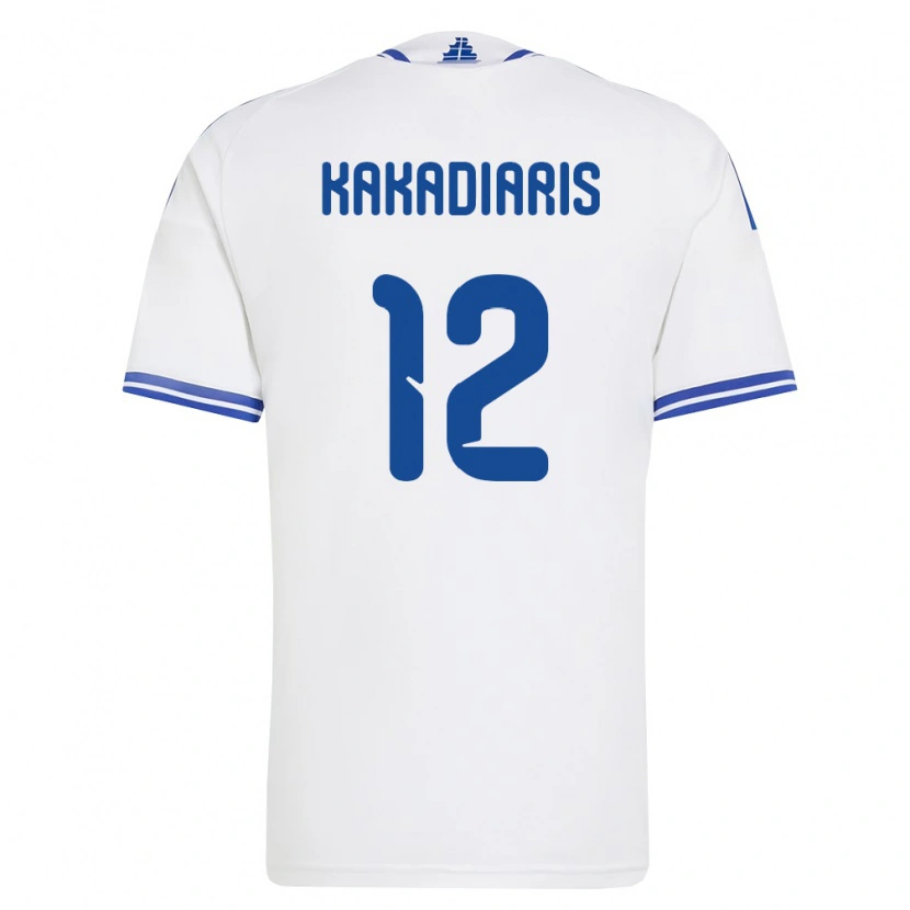 Danxen Mujer Camiseta Grecia Theofilos Kakadiaris #12 Blanco Azul 1ª Equipación 26-28 La Camisa México