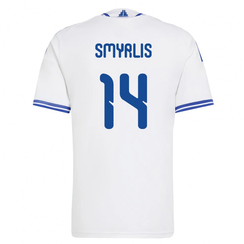 Danxen Mujer Camiseta Grecia Lampros Smyrlis #14 Blanco Azul 1ª Equipación 26-28 La Camisa México