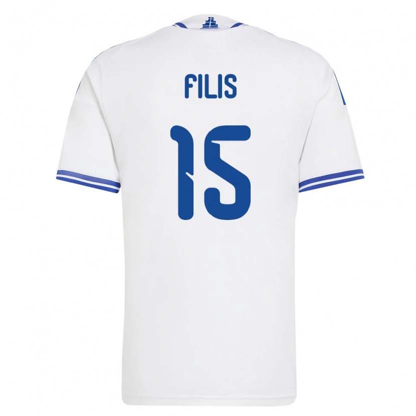 Danxen Mujer Camiseta Grecia Christos Filis #15 Blanco Azul 1ª Equipación 26-28 La Camisa México