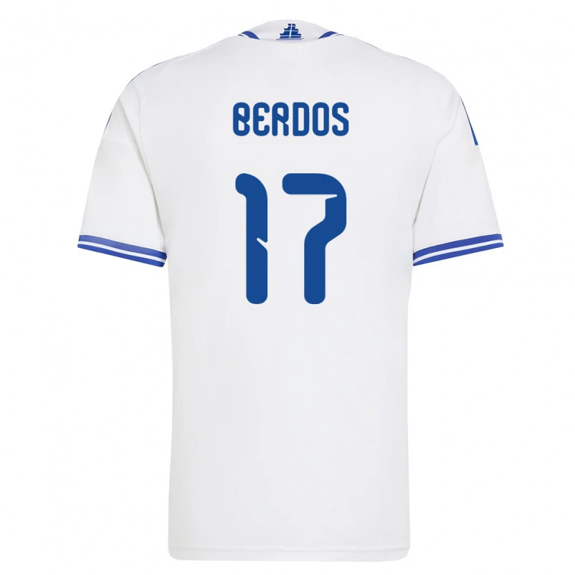 Danxen Mujer Camiseta Grecia Dimitrios Berdos #17 Blanco Azul 1ª Equipación 26-28 La Camisa México