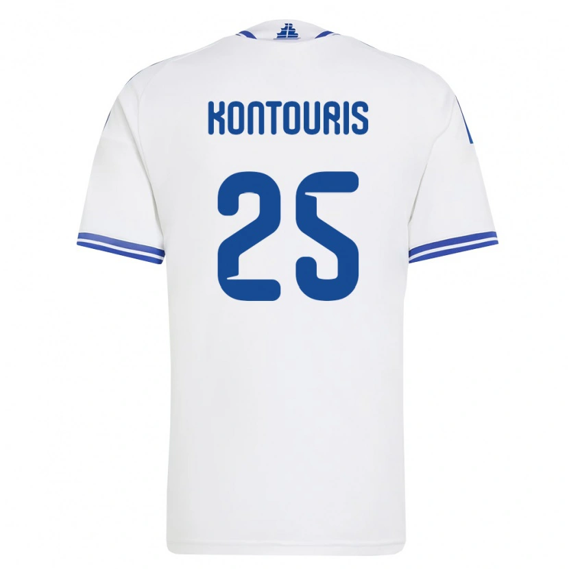 Danxen Mujer Camiseta Grecia Sotiris Kontouris #25 Blanco Azul 1ª Equipación 26-28 La Camisa México