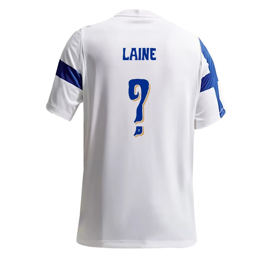 Danxen Mujer Camiseta Finlandia Lauri Laine #0 Blanco Azul 1ª Equipación 26-28 La Camisa México