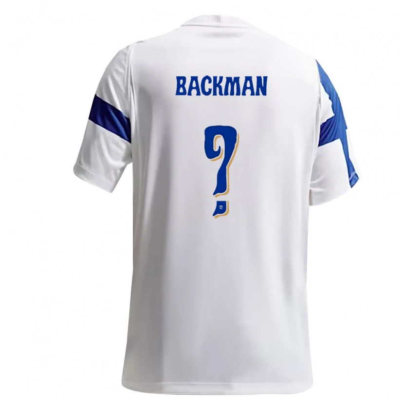Danxen Mujer Camiseta Finlandia Tobias Backman #0 Blanco Azul 1ª Equipación 26-28 La Camisa México