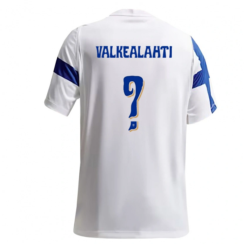 Danxen Mujer Camiseta Finlandia Viljami Valkealahti #0 Blanco Azul 1ª Equipación 26-28 La Camisa México