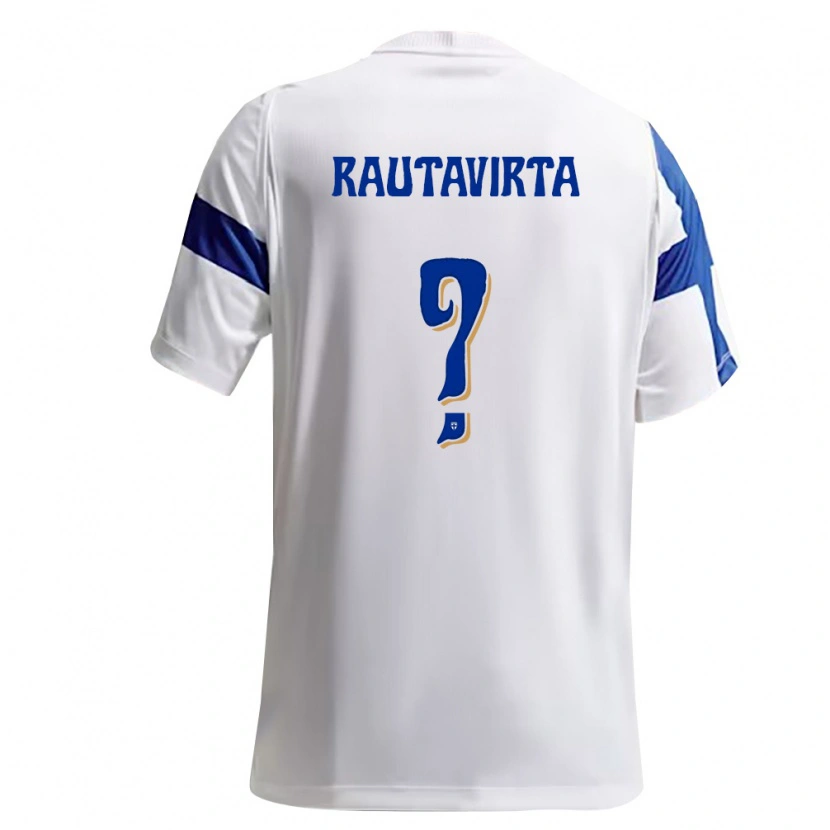 Danxen Mujer Camiseta Finlandia Rasmus Rautavirta #0 Blanco Azul 1ª Equipación 26-28 La Camisa México