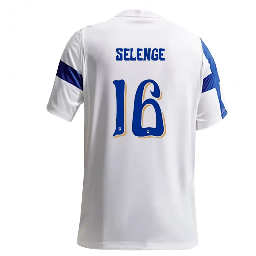 Danxen Mujer Camiseta Finlandia Jeff Selenge #16 Blanco Azul 1ª Equipación 26-28 La Camisa México