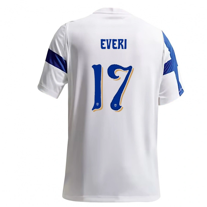 Danxen Mujer Camiseta Finlandia Viljami Everi #17 Blanco Azul 1ª Equipación 26-28 La Camisa México