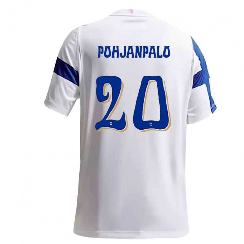 Danxen Mujer Camiseta Finlandia Joel Pohjanpalo #20 Blanco Azul 1ª Equipación 26-28 La Camisa México
