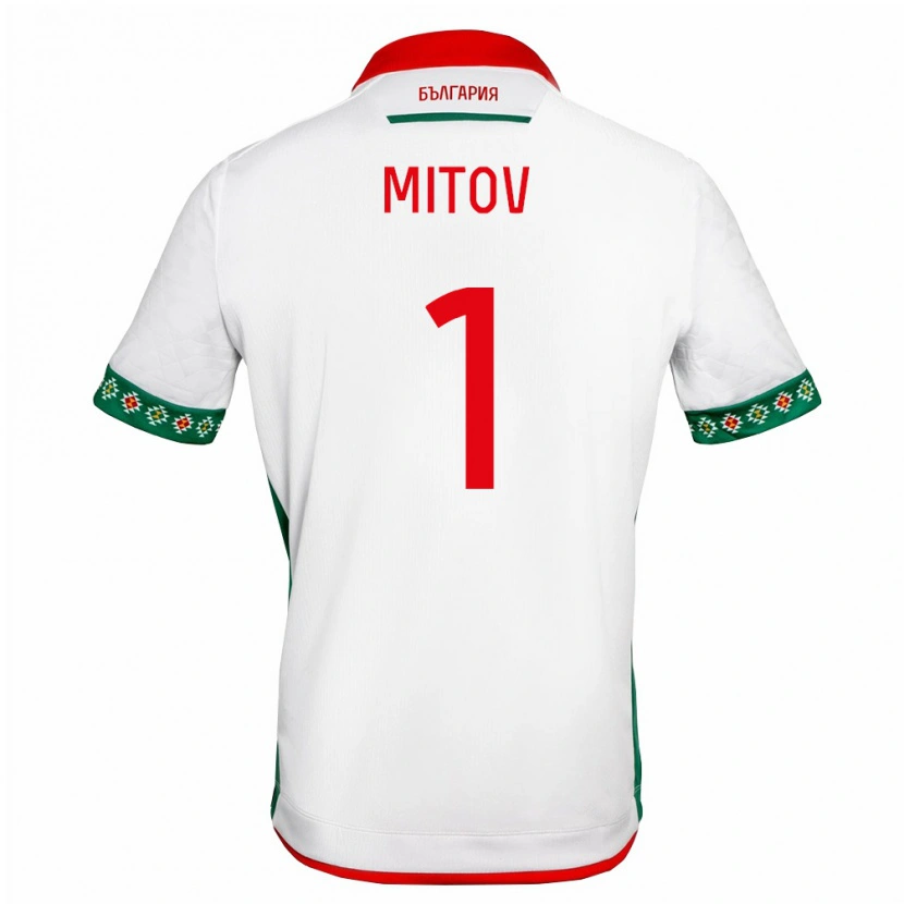 Danxen Mujer Camiseta Bulgaria Dimitar Mitov #1 Blanco Verde Rojo 1ª Equipación 26-28 La Camisa México