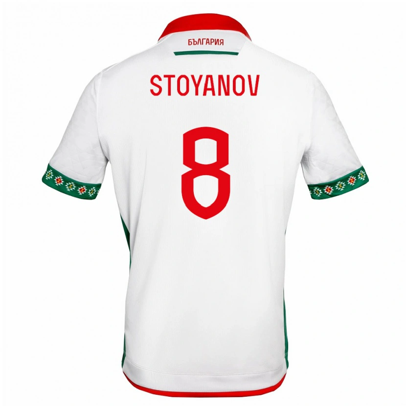 Danxen Mujer Camiseta Bulgaria Antoan Stoyanov #8 Blanco Verde Rojo 1ª Equipación 26-28 La Camisa México