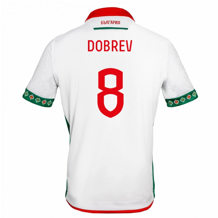 Danxen Mujer Camiseta Bulgaria Viktor Dobrev #8 Blanco Verde Rojo 1ª Equipación 26-28 La Camisa México