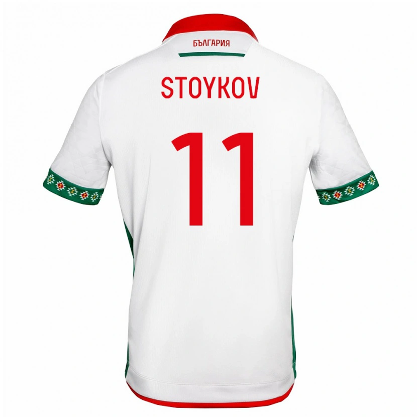 Danxen Mujer Camiseta Bulgaria Preslav Stoykov #11 Blanco Verde Rojo 1ª Equipación 26-28 La Camisa México