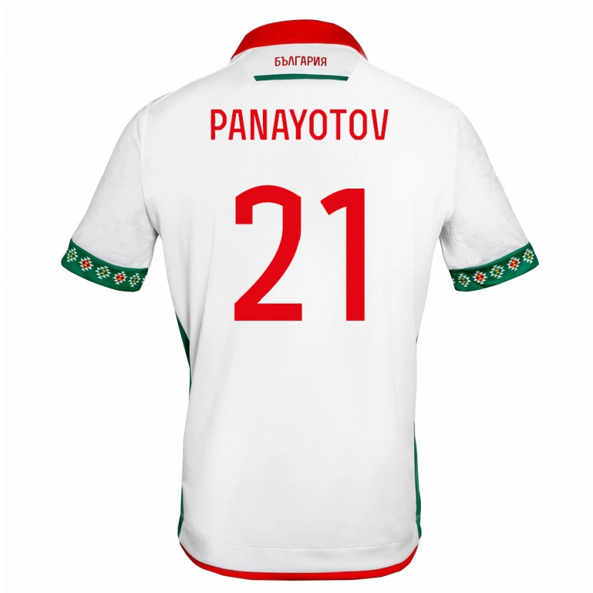 Danxen Mujer Camiseta Bulgaria Petko Panayotov #21 Blanco Verde Rojo 1ª Equipación 26-28 La Camisa México