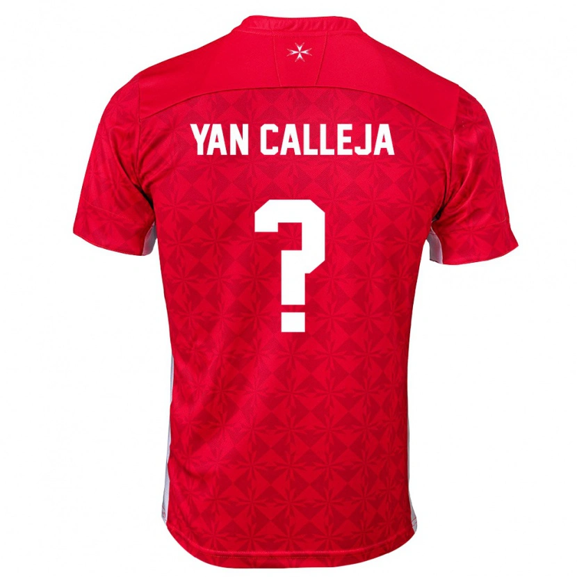 Danxen Mujer Camiseta Malta Yan Calleja #0 Rojo Blanco 1ª Equipación 26-28 La Camisa México