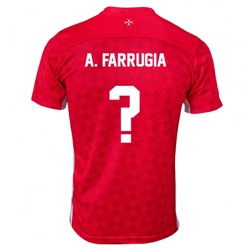Danxen Mujer Camiseta Malta Aeneas Farrugia #0 Rojo Blanco 1ª Equipación 26-28 La Camisa México