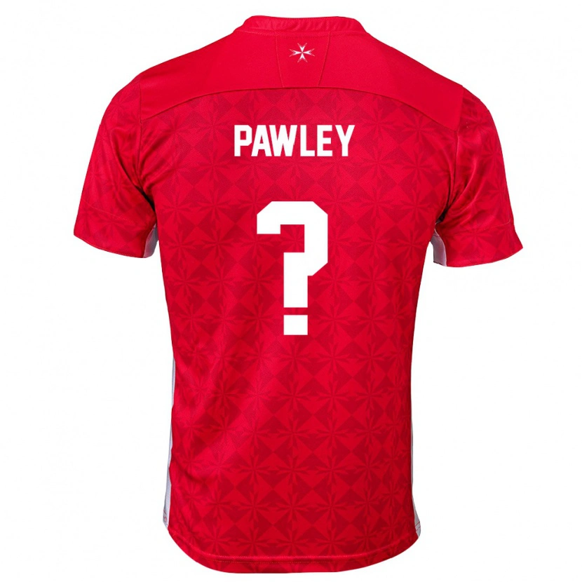 Danxen Mujer Camiseta Malta Daniel Pawley #0 Rojo Blanco 1ª Equipación 26-28 La Camisa México