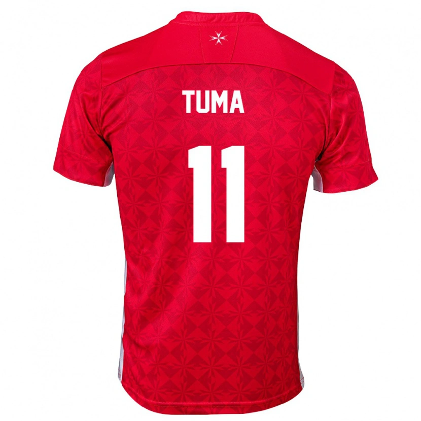 Danxen Mujer Camiseta Malta Basil Tuma #11 Rojo Blanco 1ª Equipación 26-28 La Camisa México