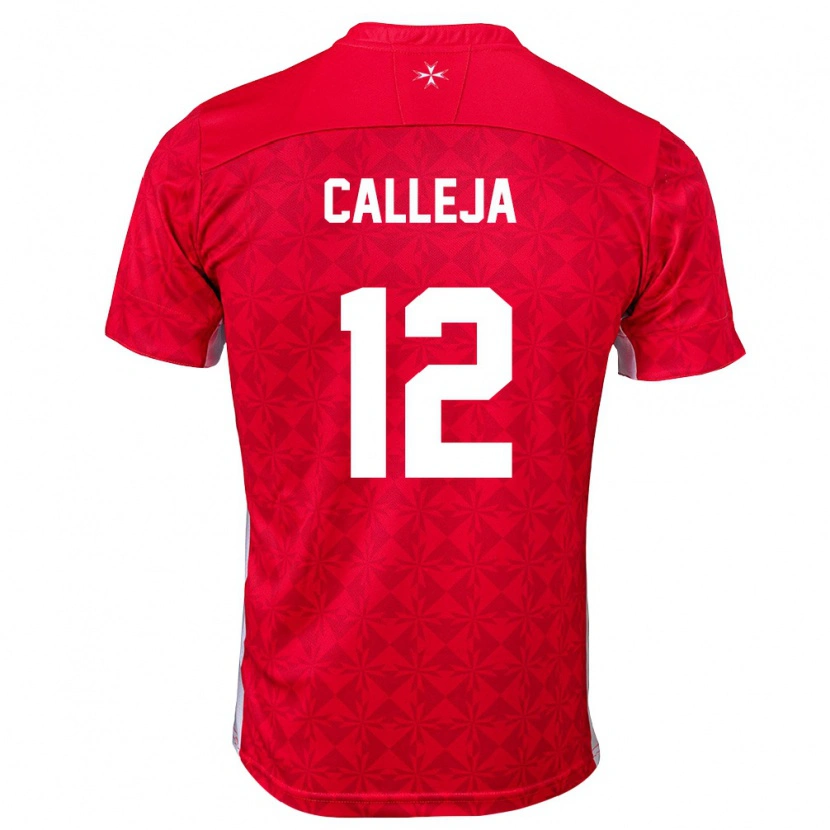 Danxen Mujer Camiseta Malta Jaiel Calleja #12 Rojo Blanco 1ª Equipación 26-28 La Camisa México