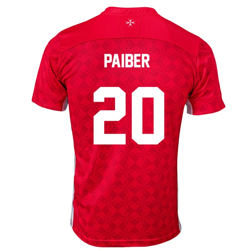 Danxen Mujer Camiseta Malta Brandon Paiber #20 Rojo Blanco 1ª Equipación 26-28 La Camisa México