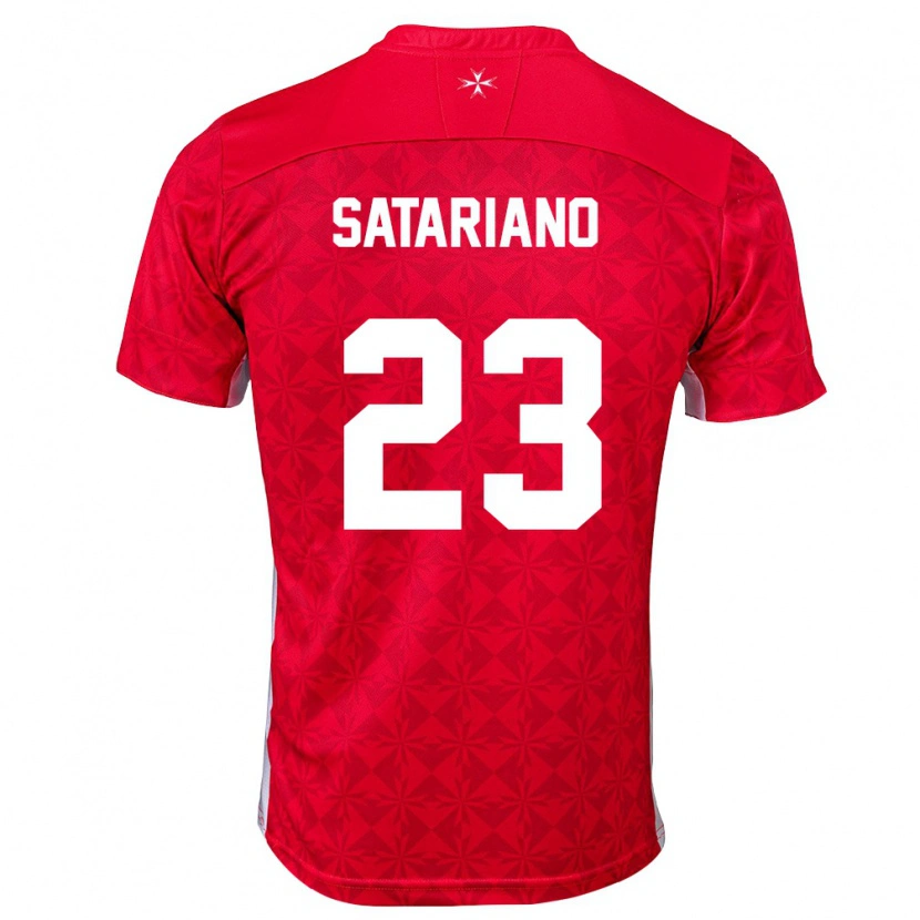 Danxen Mujer Camiseta Malta Alexander Satariano #23 Rojo Blanco 1ª Equipación 26-28 La Camisa México