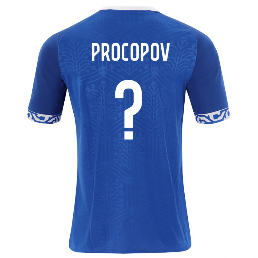 Danxen Mujer Camiseta Moldavia Ilia Procopov #0 Azul Real Blanco 1ª Equipación 26-28 La Camisa México
